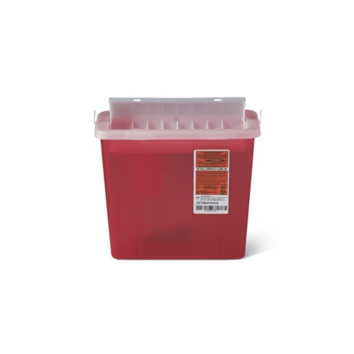 Medline Biohazard Patient Room Sharps Containers,Red,5 Quart