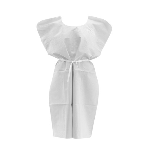 Medline Disposable Patient Gowns,White,Regular/Large NON24355